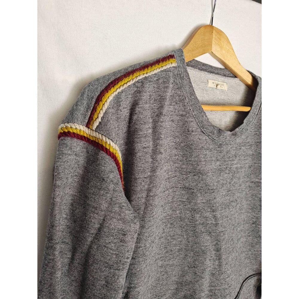 Miles by Madewell Embroidered Trim Crop Sweatshirt Gray Large L AG273‎ - Picture 4 of 14